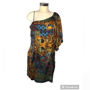 TeezeMe Women’s Dress Sheath Single Spaghetti Strap Large Sleeve Side Zip